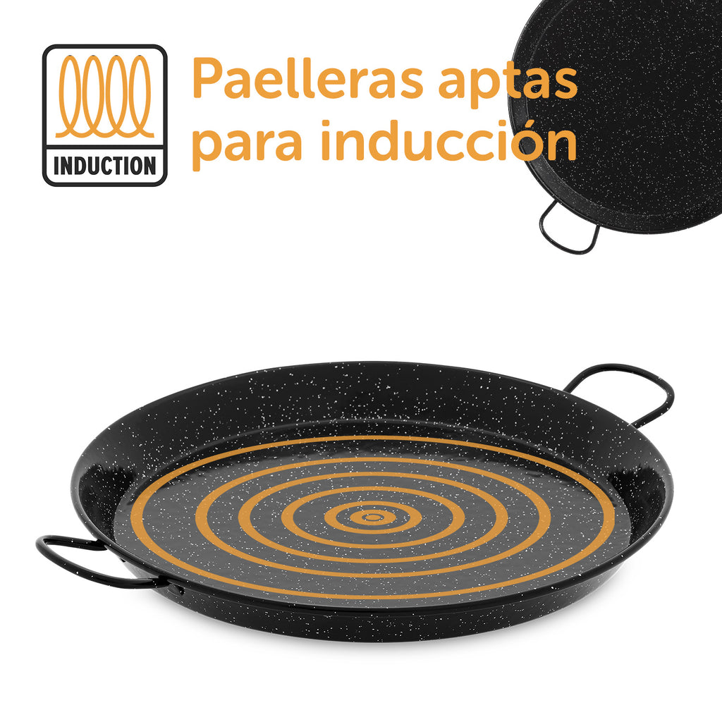 PAELLERA 36cm 4 Rac. INDUCCIÓN / Vitro / Fuego / Horno