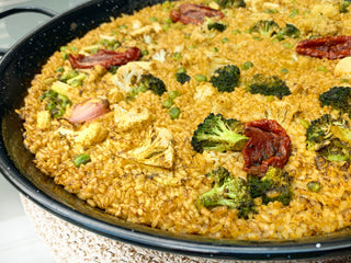ARROZ DE VERDURAS CON TOMATE SECO EN ACEITE con Caldo de Verduras Paellíssimo - Paellissimo